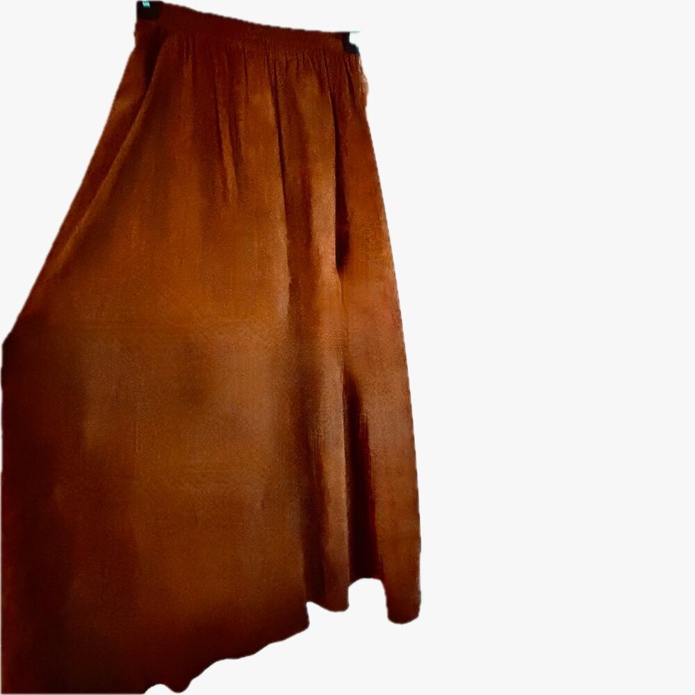 J.McLaughlin Real Suede Midi Skirt Boho A-line Western Flare Women's S Vintage - Picture 4 of 9